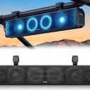 25 Inch UTV Sound Bar, ATV SoundBar Bluetooth with RGB Lighting, IP65 Waterproof Golf Cart Sound Bar, Amplified Powersports SXS SoundBar, UTV Speakers Compatible with Polaris RZR Can-Am