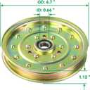1-633109 Idler Pulley Replaces 132-9424 Exmark 126-7685 116-4667 Husqvarna 539102610 for Exmark Lazer Z 60 inch, Toro Z400 Z500 Z580 Z553 Z Master 60 inch Decks
