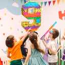 Rainbow Number 9 Pinata with a Blindfold and Bat for Boys Girls 9th Birthday Party, Kids Anniversary Celebration, Fiesta Supplies (16.1 x 10.6 x 3.2 Inches)