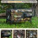 Weatherproof Heated Cat House for Outdoor in Winter, Heated Cat Bed Kitty Shelter with Cat Heating Pad, Insulated & Safe Escape Door, Warm House for Outside Stray Cat (Leaf Color, 17"x25"x17")