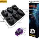 4 x JETKONG Skull Cake Pan Silicone Skulls Cakelet Mold Skull Pirate Cake Tin Baking Pan (Black)