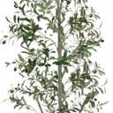 Olive Trees Artificial Indoor, 7FT Tall Faux Olive Tree with Moss and Planter, Artificial Plants Indoor with Natural Wood Trunk and Lifelike Fruits, Fake Tree for Home Office Living Room Decor