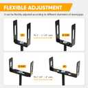 Rainwater Downspout Bracket, 2-4 Inch Sliding Adjustable, Heavy Duty Galvanized Iron Material, Rust Proof Pipe Support with Eco Coating, Easy Installation - Black 2 Pack