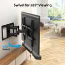 HOME VISION Full Motion TV Wall Mount with Soundbar Bracket, 65 Swivel & Tilt TV Bracket for 32-85 inch TVs, Dual Articulating Arms fits 8"/12"/16" Studs, Max VESA 600x400mm, 132 lbs