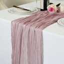 LuxeLouise 2 Pack Cheesecloth Table Runner 120 Inch Cheese Cloth Table Runner 10ft Chiffon Gauze Table Runners for Table Decor Birthday Party Baby Shower and Bridal Shower Decorations(Dusty Pink)