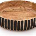 Decorative Bowl MANGO WOOD Decorative Bowls for Home Decor - Organic Modern Home Decor Bowl Key Bowl, Candy Bowl, Smudge Bowl (10" X 10" X 2.5'')