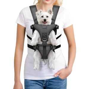 YUDODO Front Pet Carrier Backpack for Small Dogs, Secure and Breathable Mesh Travel Dog Carrier with Safety Belt, Ergonomic Support, Adjustable for Walking, Hiking (Black, S)