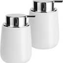 Soap Liquid Dispenser Ceramic with Easy-to-Press Pump Hand Liquid Dispenser for Shampoo Bathroom Kitchen 12 oz 2pcs