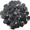 ETEKJOY 100PCS 13.56MHz RFID Key Fob Proximity IC Card ISO14443A Token Tag for Electronic Smart Door Lock, Compatible with MIFARE Classic 1K Card M1, Read Only (Black)