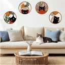 MDFUGEG Boho Black Cat Wall Decor,Black Cat Room Decor Aesthetic,4 PCS 10x10 Inches Mid Century Bohemian Abstract Moon and Sun Metal Sign for Nursery,Living Room,Bedroom,Cat Lover Gifts
