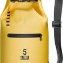 HEETA Waterproof Dry Bag with Front Zippered Pocket for Women Men, 5L/10L/20L/30L/40L Roll Top Lightweight Dry Storage Bag Backpack for Travel, Kayaking, Boating, Rafting, Camping, Hiking & Beach (Yellow)