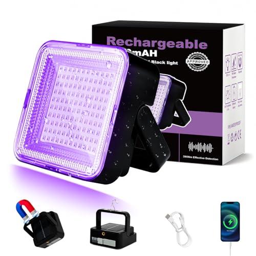 LED Black Ligh, Rechargeable 9600mAh 200 UV led, IP65 Waterproof & Magnetic, Long Runtime Ultraviolet Light for Neon Glow Party, Halloween, UV Posters, Body Paint, Pack Of 2 LED Black Ligh, Rechargeable 9600mAh 200 UV led, IP65 Waterproof & Magnetic, Long Runtime Ultraviolet Light for Neon Glow Party, Halloween, UV Posters, Body Paint, Pack Of 2