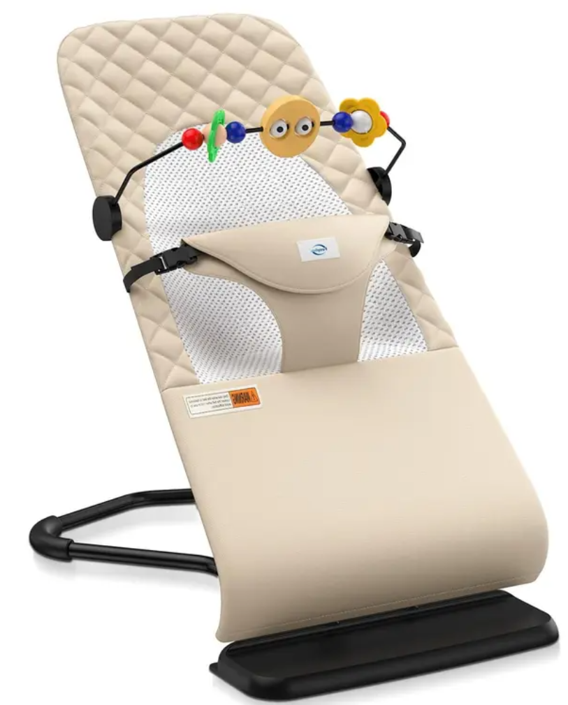 Bouncer Seat for Babies 0-12 Months, Baby Bouncer forBreathable and Comfortable Cushion, Three HeightAdjustments, Baby Rocker Portable Folding andDetachable, Ergonomic Baby Seat