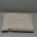 5'x9' Table Cloth, Beige with white Squares Lines