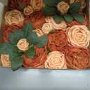 Ling's moment Artificial Flowers Terracotta Silk Austin Roses Orange Silk Roses w/Stem for Fall Wedding Bouquets Centerpieces Party Home Decoration