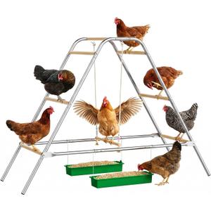 Large Chicken Roosting Bar with Swing for Coop, Suitable for 8-12 Chickens