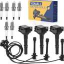 3PCS UF156 Ignition Coils + 6PCS Iridium Spark Plugs + 3PCS Wires Ignition Coils Pack Fits for 1996-2002 4Runner, 1995-1998 T100, 1995-2004 Tacoma 3.4L, Coil Pack Set Aftermarket Parts