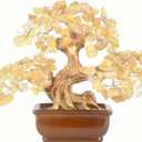 Citrine Crystal Tree of Life  Handmade Gemstone Bonsai with Natural Citrine Crystals & Copper Wire  Feng Shui Money Tree for Wealth, Healing Energy, Positive Vibes & Home Decor (6 Inches)