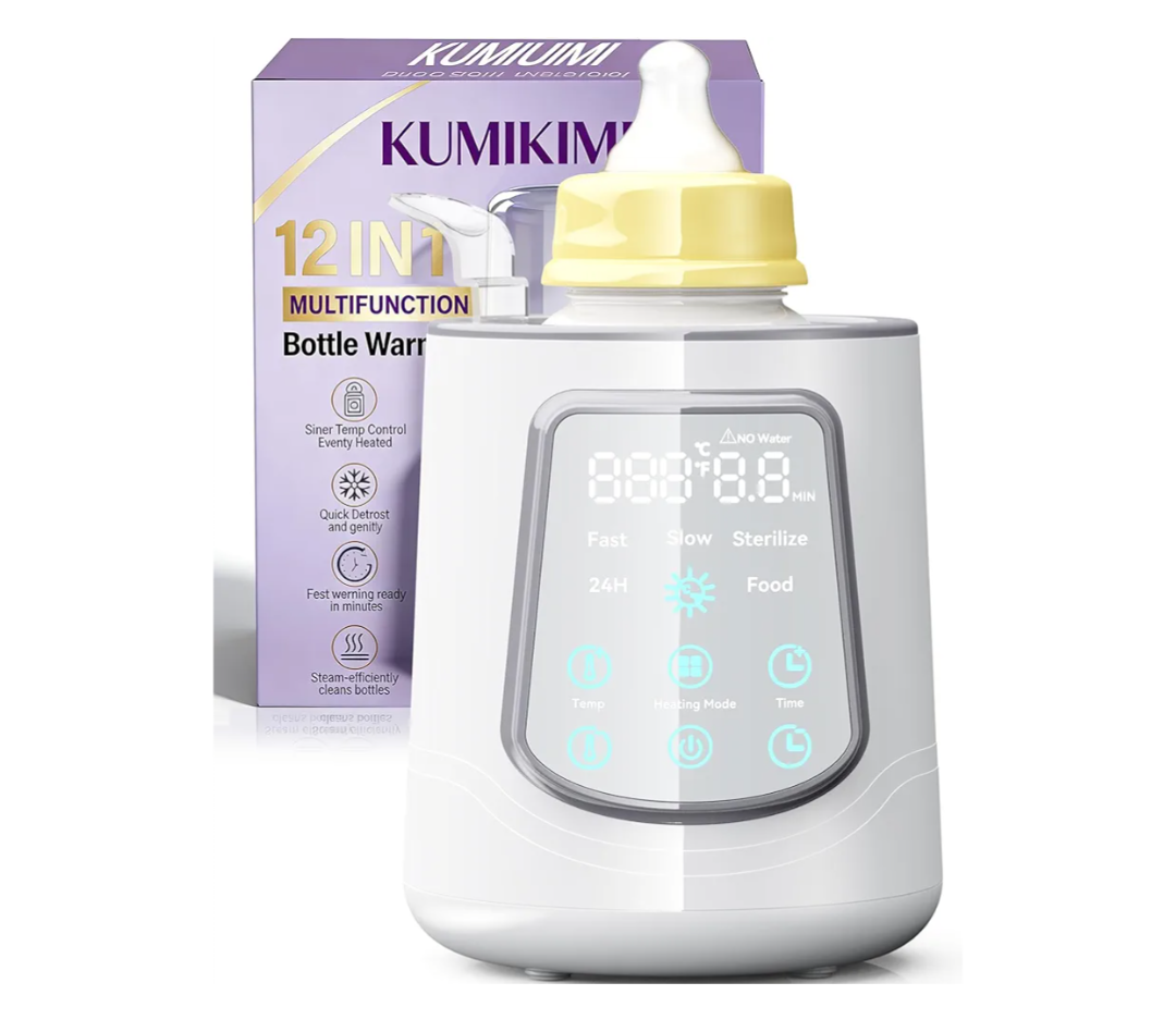 12 in 1 Fast Baby Bottle Warmer with Even Heating No Hot Spots, Night Mode, Sterili-zing, Constant Temp Milk Warmer for Breastmilk & Formula, Fits All Bottles Grey