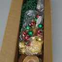 Small Mini Christmas Tree with 50 LED Lights 24 Inch /2FT Tabletop Prelit Artificial Christmas Tree Decorated Gift Boxes and Hanging Ornaments for DIY Christmas DecorationBattery Powered (Green)