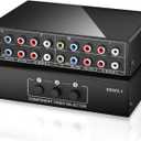 Component AV Video Switch Box 3 in 1 Out, BolAAzuL 3 Port 5 RCA YPbPr Cable RGB Component AV Switcher Selector Converter 3-Way Plug & Play for Retro Gaming PS2 Wii Xbox DVD Player TV