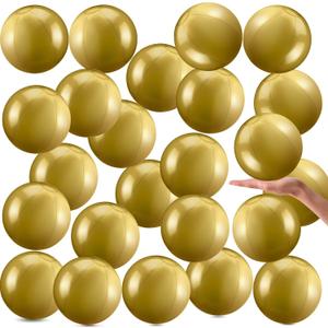 Yinder 24 Pieces Inflatable Beach Ball 6 Inches Pool Floating Ball Under the Sea Party Decorations Bubble Ocean Summer Pool Toys Party Supplies(Vivid,Gold)