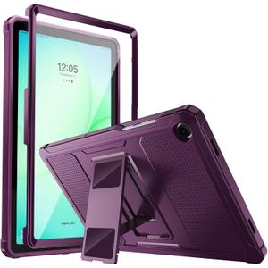 MoKo Case Fit Galaxy Tab A11 Plus/ A9 Plus 11-Inch 2026/2024, Shockproof Full Body Rugged Stand Back Cover with Built-in Screen Protector for Galaxy Tab A11+/ A9+ Tablet, Dark Purple