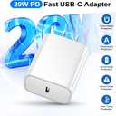 Fast Charging Cable for Apple Watch Charger,USB C 20W Plug Adapter for iPhone/iWatch,Portable USB C Wireless Fast Charger Compatible with Apple Watch Series Ultra/9/8/7/SE/6/5/4/3/2/1-White