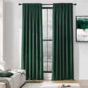 DONREN Emerald Green Blackout Thermal Insulating Window Curtain Drapes for Living Room with Rod Pocket (52 W X 96 L,2 Panels)