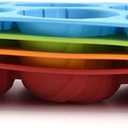 ABOOFAN Easter Cake Pan 6 Cupcake Molds Red Silicone Baking Trays for Easter Shaped Cakes Non-stick Reusable (26.50X17.00X3.50CM)