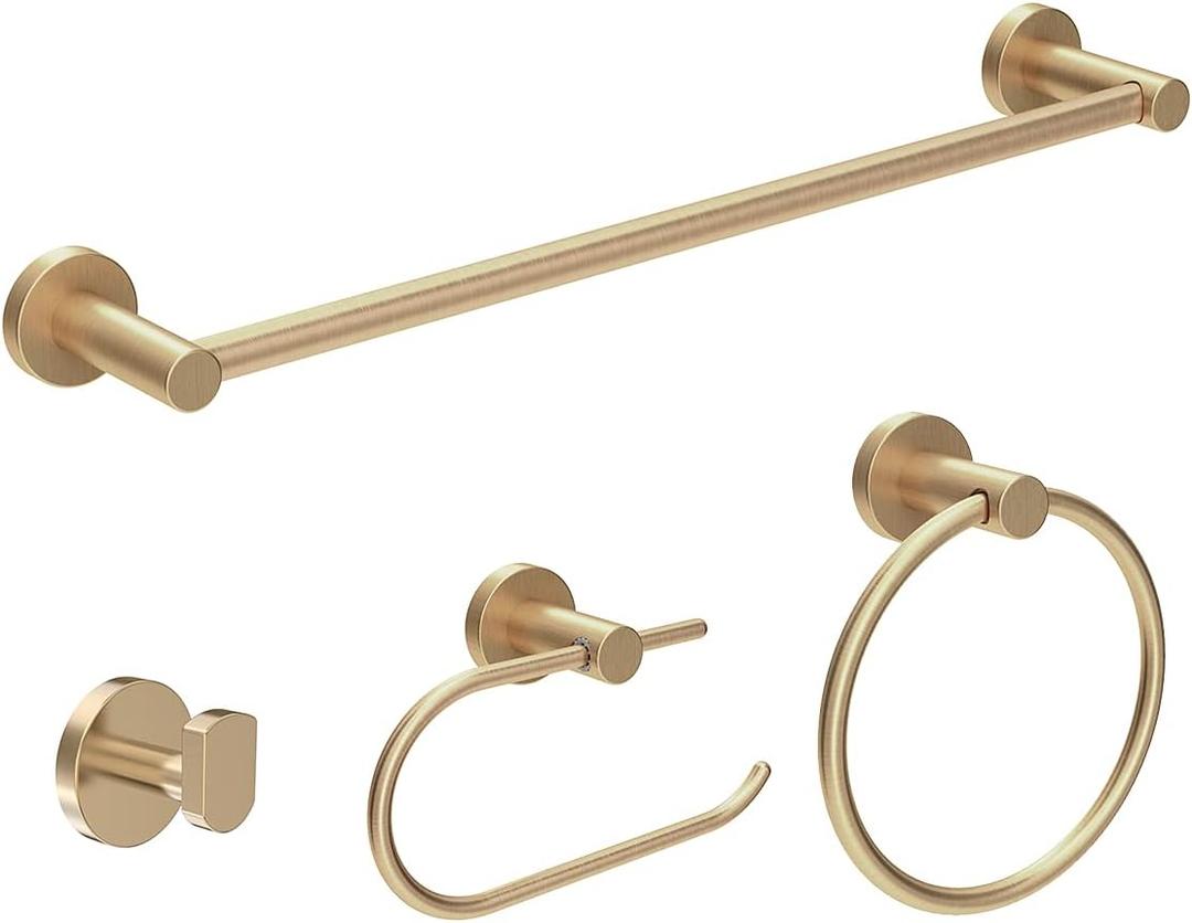 Symmons, 35AC4BUNDLEBBZ, Dia Bathroom Hardware Set - Includes Towel Bar, Robe Hook, Towel Ring, and Toilet Paper Holder, Brushed Bronze