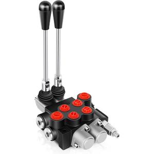 Hydraulic Flow Control Valve 2 Spool 11 GPM G Ports Adjustable Relief Lever Handle Double Acting Parallel Center Tractor Loader W/Joystick Small Tractors/Tanks Loaders Log Splitters 3600 PSI