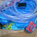 Inflatable Water Double Slides Park, Bounce House with Arched Water Gun Spray, Jumping Castle with Air Blower