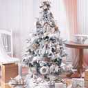 2 x Champagne Velvet Wired Ribbon with Glitter Back 2.5 Inch Ivory and Gold Christmas Wired Ribbon for Christmas Tree Decorations, Gift Wrapping, Mantel, Wreaths Supplies, Topper Bows (10 Yards)