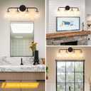 Daunton 4-Light Vintage Vanity Light, Black and Gold Bathroom Vanity Light Fixtures Over Mirror, Elegant Bathroom Light Fixtures with Clear Glass Shade, Wall Sconce Lighting for Bedroom, Living Room, 24.8in