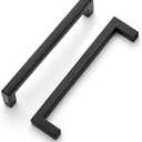 Ravinte 10 Pack Solid Kitchen Cabinet Handles Matte Black Cabinet Pulls Slim Drawer Pulls with 5 Inch Hole Center Square Bar Kitchen Cabinet Hardware