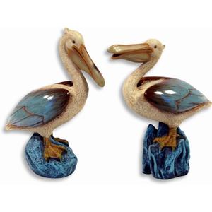 Hand Painted Lover Pelican Bird Couple Figurine 4.75" (Set of 2)