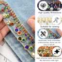 Bijou Joon 2 Yards Colorful Gold Rhinestone Trim by the Rhinestone Chain Tassel Sew Fringe Bedazzling for Crafts Dress Embellishments Wedding Clothes Straps Decoration