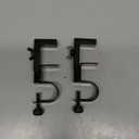 2 Pack Adjustable Curtain Rod Bracket Attachment for Outside Mounted Blinds,Fit for 1.3 - 2 inches Wide Track,No Drill Curtain Rod Holder for Externally Mounted Blinds Drapery Rods (Black)