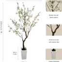 6.7FT Artificial Cherry Blossom Tree with Planter - Realistic Faux Sakura Tree for Home Office Decor, White Flowers, Low Maintenance Indoor/Outdoor Tree (6.7FT)