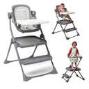 The First Years Foldable Toddler Tower and High Chair - 2-in-1 Baby High Chair and Toddler Step Stool - Adjustable Grow with Me Height - Folds Flat & Easy to Clean - Kids Stool with Non-Slip Surface