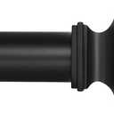 Ivilon Drapery Treatment Window Curtain Rod - Square Design 1 1/8 Rod. 48 to 86 Inch. Black