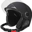 Motorcycle Helmet for Adults Half Helmet with Windproof Mask for Cruiser , Road Bikes, Electric Bikes, Scooter Cool Helmet for Men and Women,DOT Approved Medium, Black