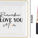 3 x Gifts for Mom from Daughter Ceramic Jewelry Dish Ring Trinket Tray - Remember I Love You Mom, Best Mother's Day Gifts for Mom, Unique Mother Gifts for Birthday, Valentine's Day, Christmas