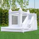 12FTx8.5FT Oxford Bounce House Medium to Large White Bounce House Inflatable Castle with Slide and Ball Pool Suitable for Active Kids The Perfect Product for Party/Festival Decoration and Photography, 12.5FT