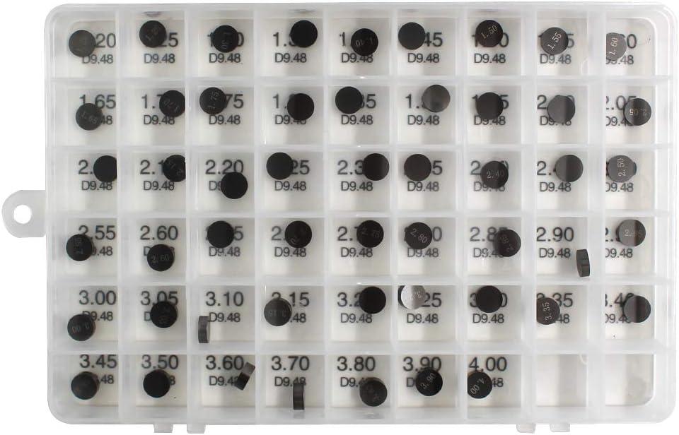 Road Passion 9.48mm Valve Shims Kit 1.2mm-4.0mm in 0.05mm increment 52 Pieces Replacement for Kawasaki KLX400R 2003/ KLX450R 2008-2009/ KX250 2020-2021/ KX450F 2006-2020/ KX450 2006-2020