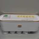 iHave Toothbrush Holders for Bathrooms - Upgrade Wall Mounted Toothbrush Holder with Toothpaste Dispenser - 4 Cups (Gold White)