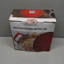 Enameled Cast Iron Dutch Oven - 5 Quart, Exclusive Designed Crab Lid, Oversized Knob, for Bread Baking Braiser Cooking - Red