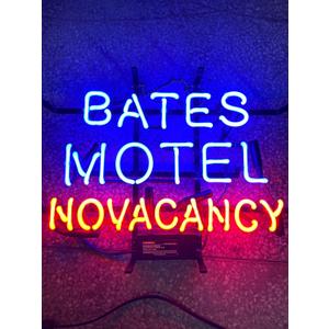 Neon Signs Beer Bates Motel No Vacancy Glass Neon Signs for Wall Decor Man Cave Pub Cafe Party Neon Light Art Wall Lights
