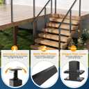 2Pack Cable Railing Stair Posts, 42" Adjustable Top 33 Degree Drilled Fit for 25-35 Degrees, Black Finish with Stainless Steel Cable Grommets